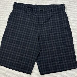 Nike Golf‎ Performance Golf Shorts Mens 34 Gray Black  Plaid Stretch 11 Inch